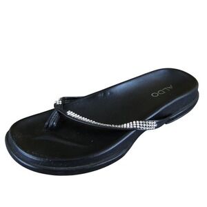 Aldo‎ Women Amity Flip Flop Black Synthetic Sz 38 Medium Gently Used 2025